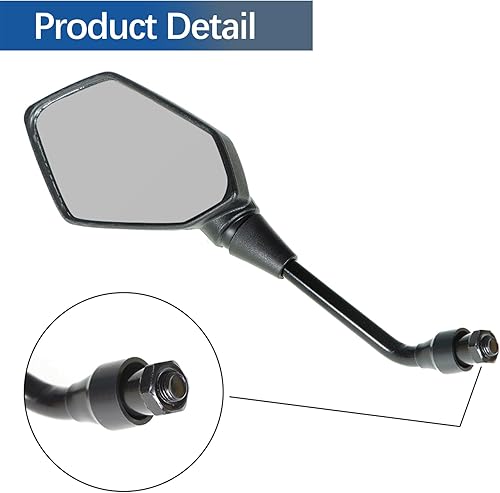 Miniatura 2 de WFLNHB Espejos laterales de visión trasera con reemplazo de perno roscado en sentido de las agujas del reloj de 0.394 in para Can-Am Outlander
