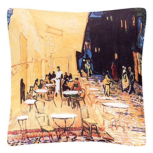 VON LILIENFELD Kissen Kunst Motiv Vincent Van Gogh Nachtcafé Dekokissen 40 x 40 cm Sofakissen Deko Haus Wohnzimmer Kissenbezug mit Füllung beidseitig Bedruckt