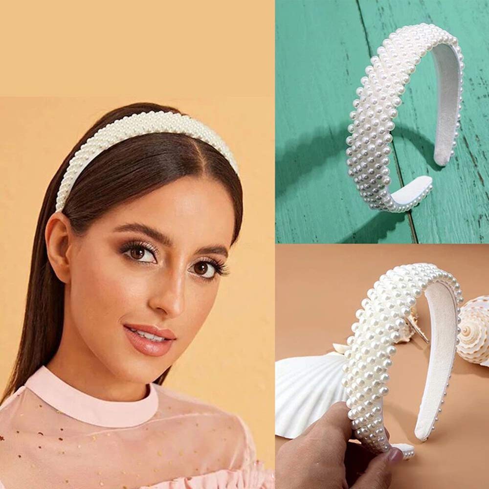 Amazon.com : POPINK Pearl Headbands for Women Fashion White  display picture 1