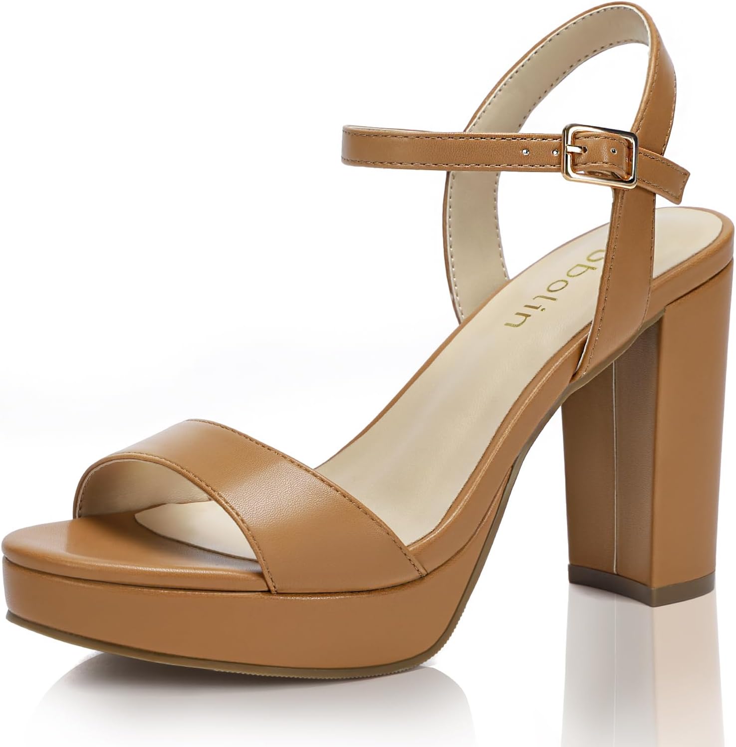 Wide Width Heels for Women Block Chunky Platform High Heels Sandals Open Toe Wedding Party Ankle Strap Dress Shoes