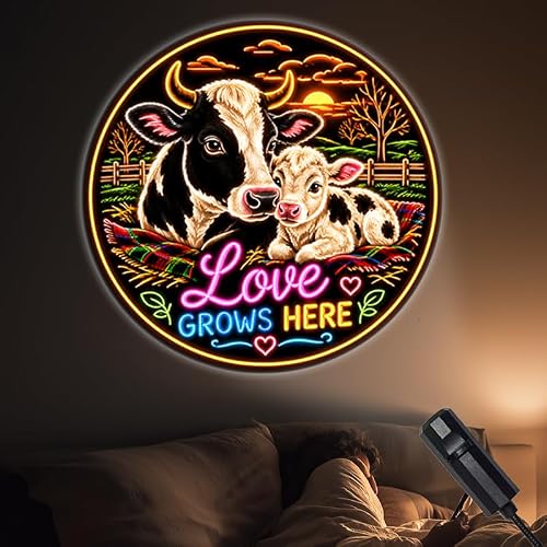 FLFGIDD Portable Projector Lamp USB Powered Projects Mama Cow and