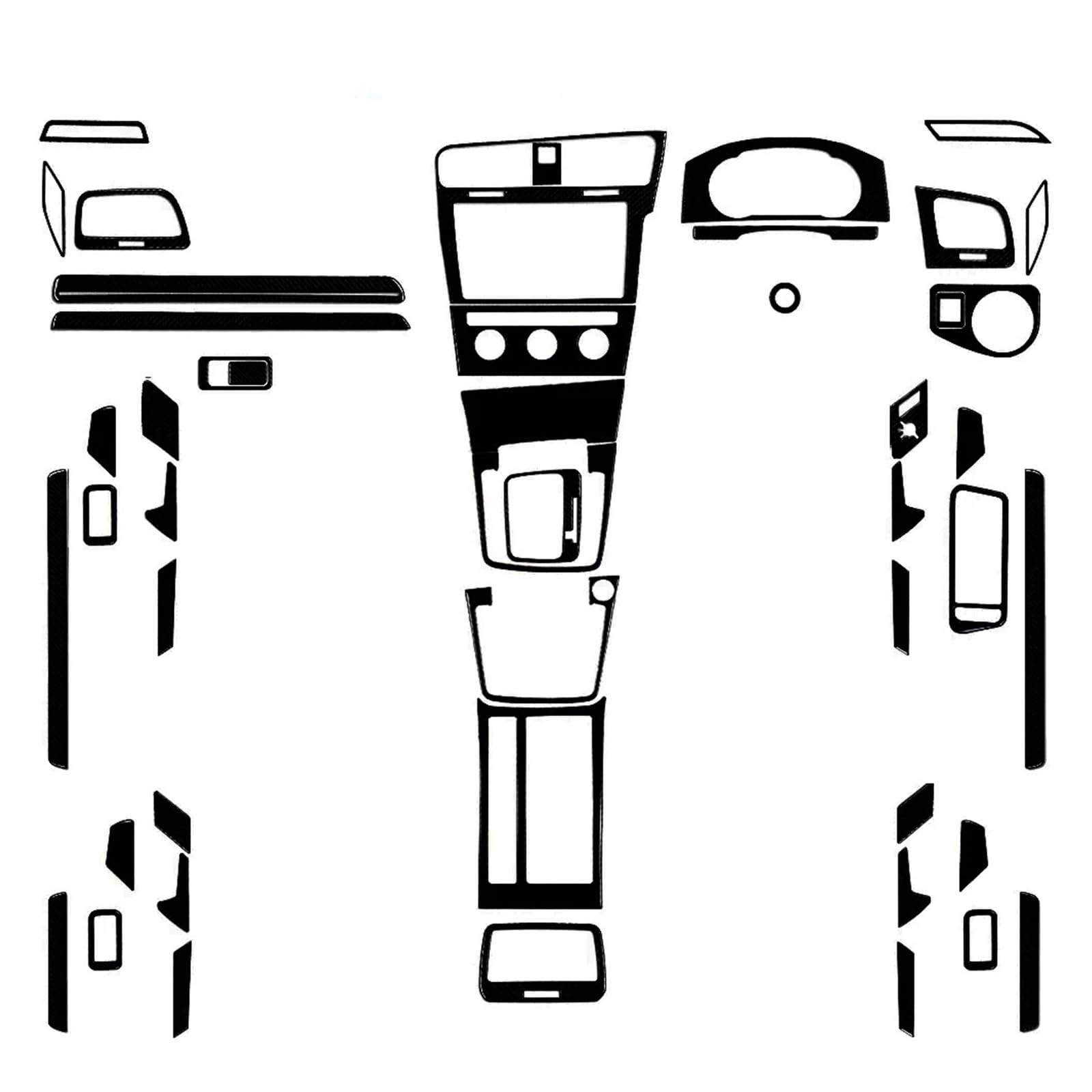 Interior Upgrade Piano Black Gear Shift Air Outlet Window Lift for Dashboard Suit Trim Car Interior Sticker for VW for Golf 7 for GTI MK7 2013-2019
