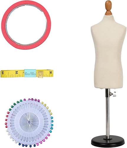 Parfumfloral Maniquí de forma de vestido masculino (no de tamaño completo, altura del cuerpo de 10 pulgadas para costura, tamaño 14, maniquí de