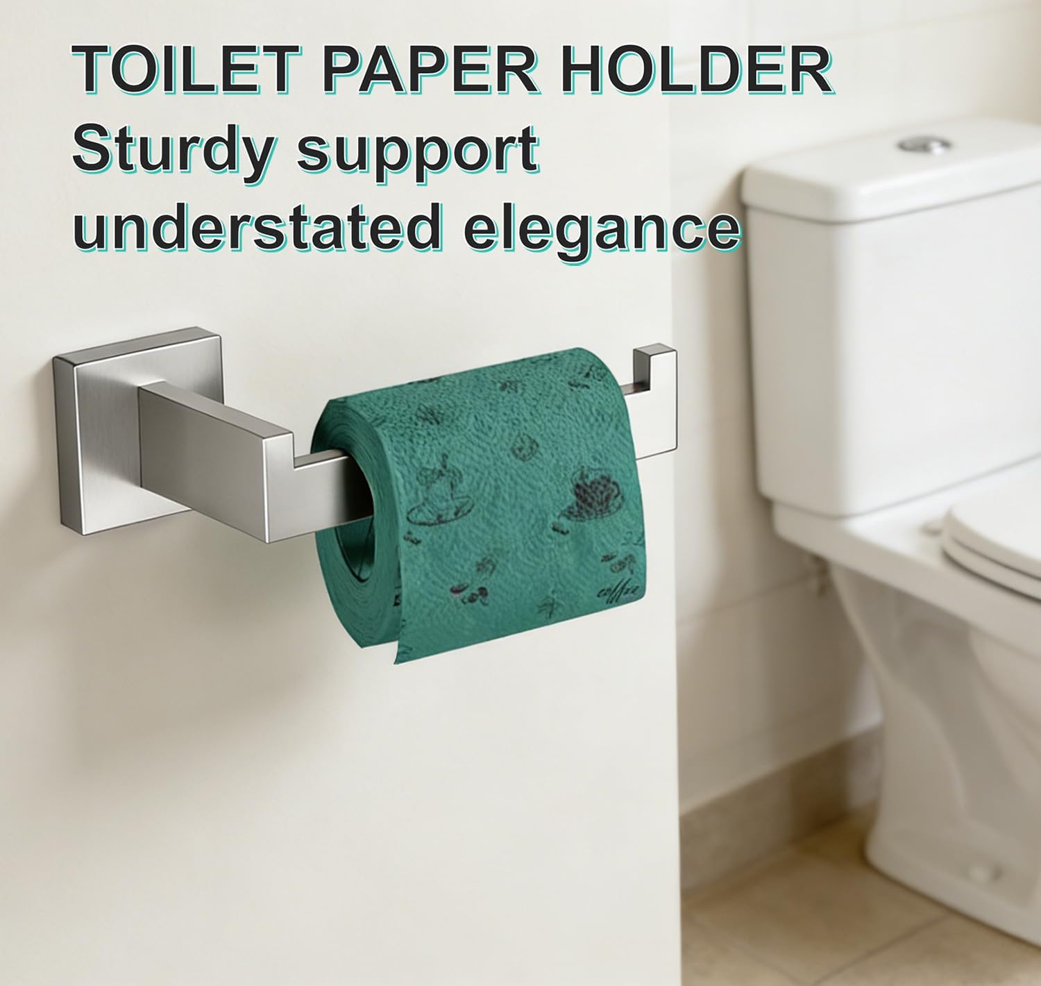 10 Pieces Bathroom Accessories Towel Bar SUS304 Stainless Steel Brushed Nickel Towel Holder Wall Mounted Heavy Duty Towel Rack Bathroom Towel Rod Modern Square Base Design(10, Brushed Nickel, 16 Inch)