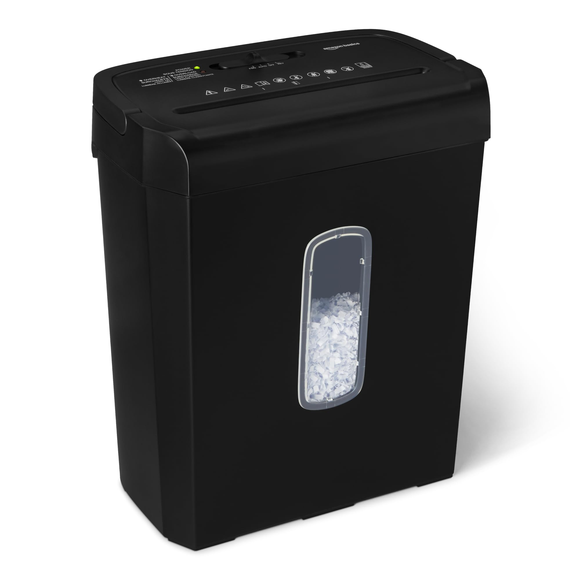 Amazon Basics 6-Sheet Cross-Cut Paper Shredder and Credit Card Shredder, 14L, Black