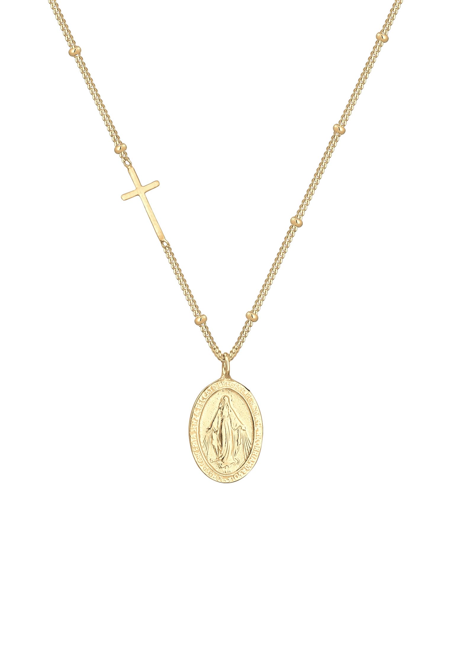 Elli Necklace by@lleennyyy Kreuz Kugeln Marienbild 925 Silber