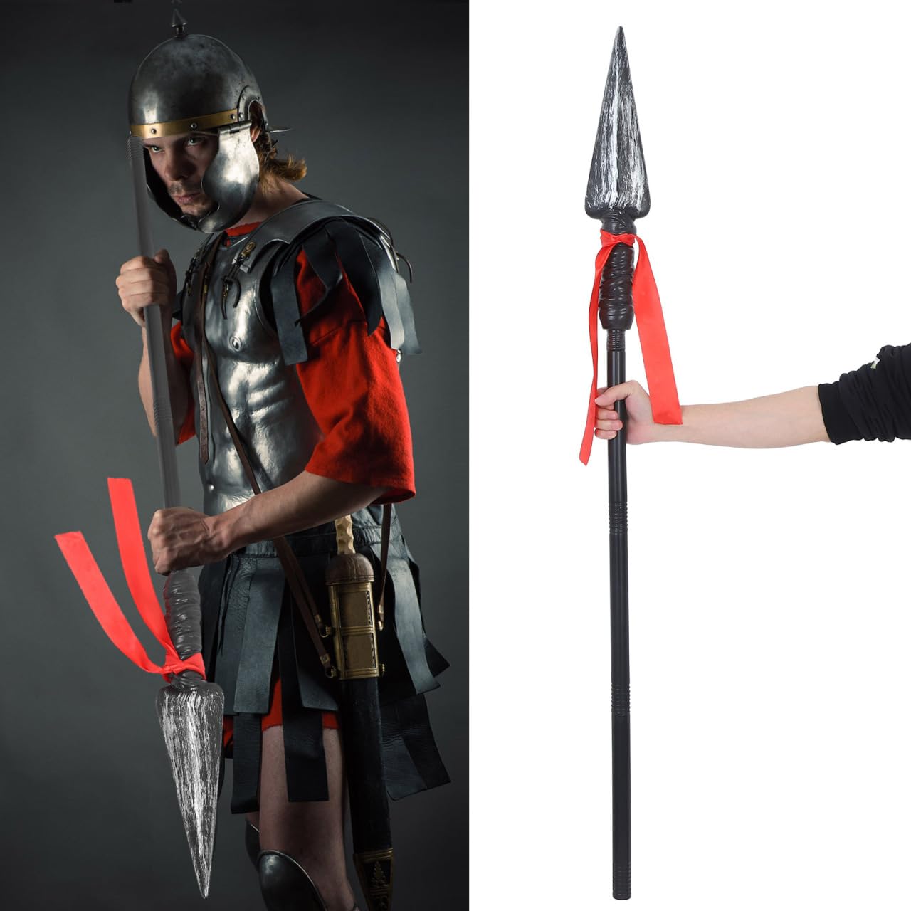 ORFOFE Mittelalterliche Römische Ritter Lanze Cosplay Zubehör Kunststoff Halloween Kostüm Requisite für Bühnenauftritte und Themenpartys