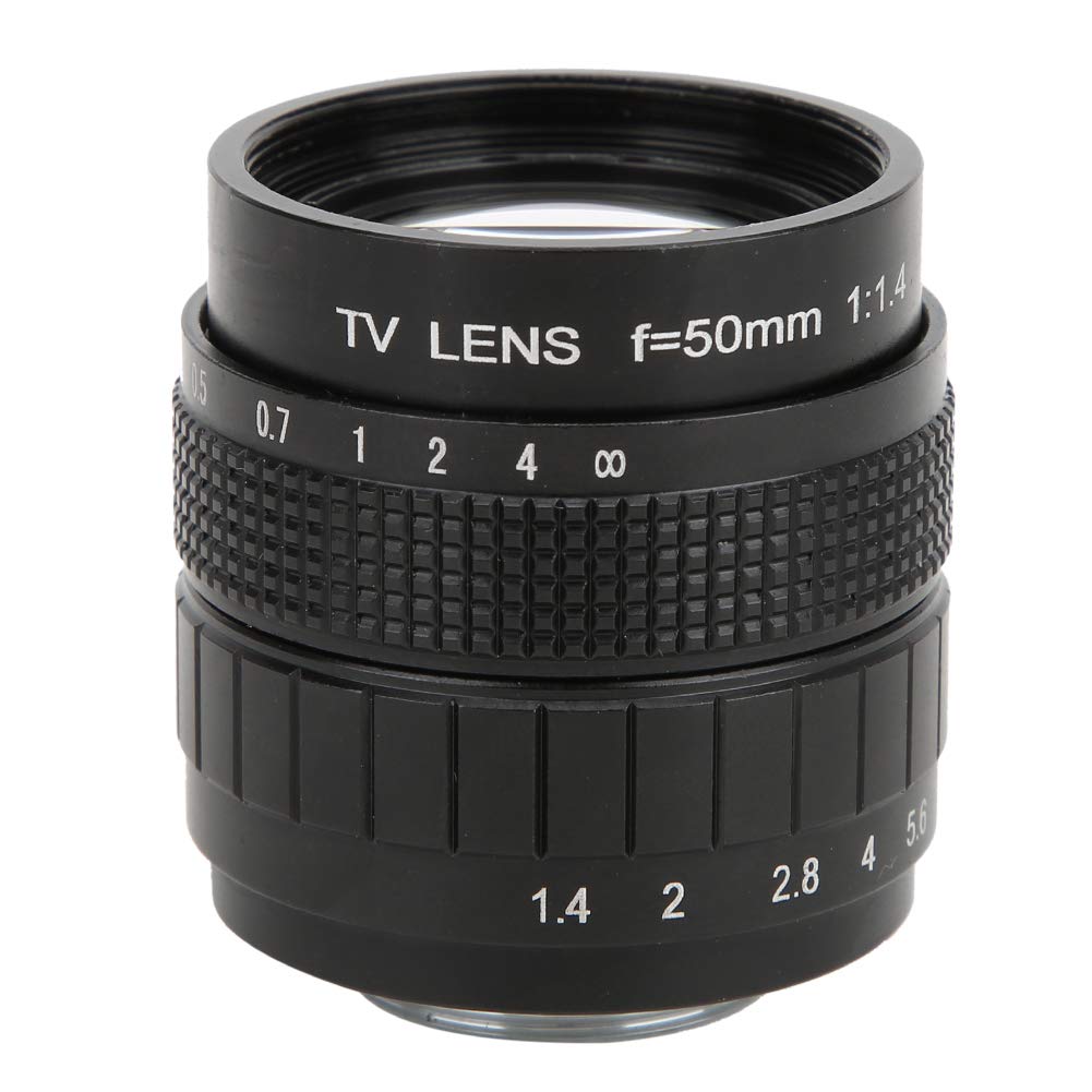 Obiettivo con Attacco C da 50 Mm F1.4, Obiettivo con Apertura Manuale, Anello per Fotocamera, Obiettivo per Fotocamera Professionale, Obiettivo a Fuoco Fisso Manuale, per