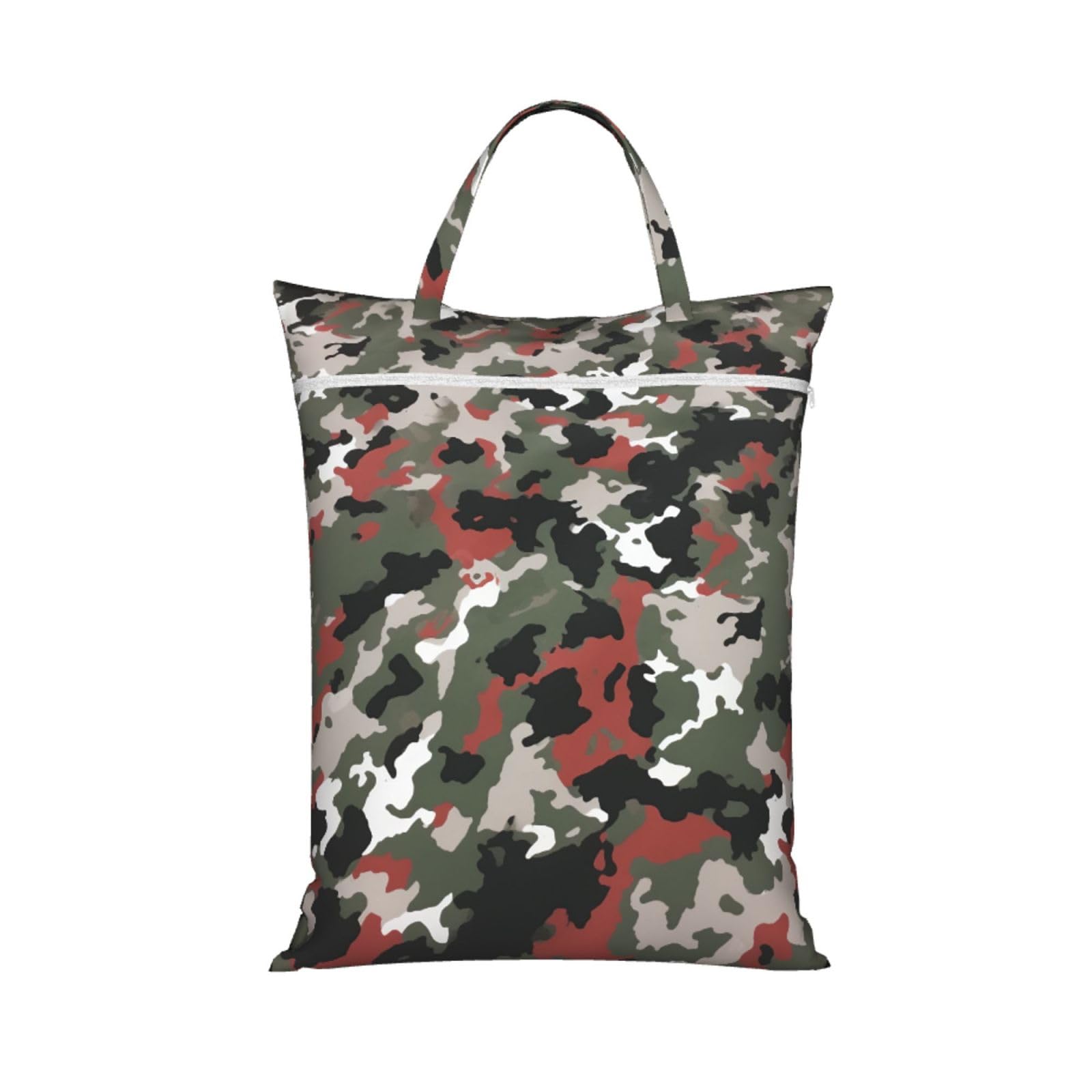 Large Travel Laundry Bags,Camouflage Print with Handle Foldable Laundry Bag for Holidays Gym Swimming and Family Trips, 1Pcs
