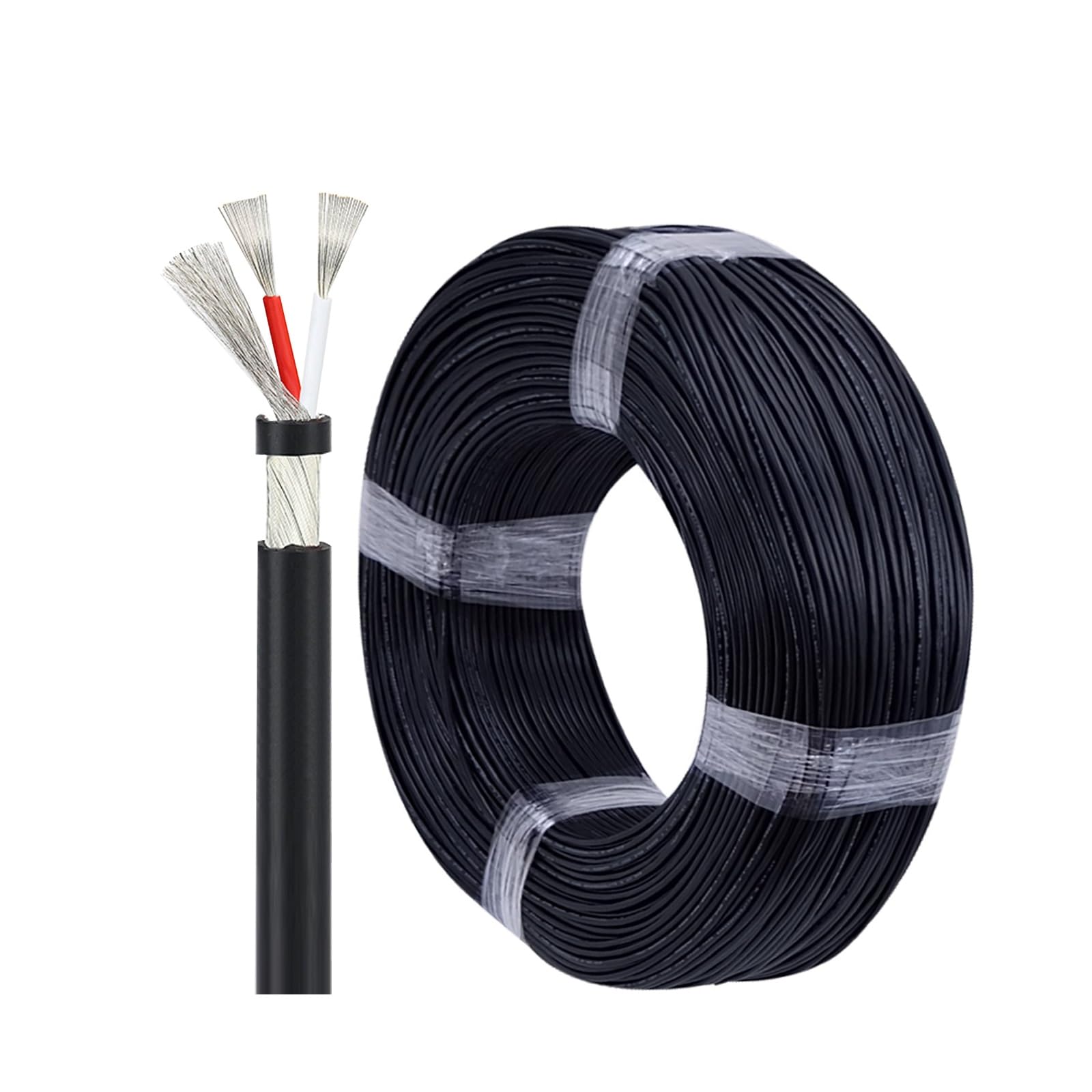 Cable blindado UL2547 de 26 AWG con dos conductores de cobre estañado para audio de 50 pies