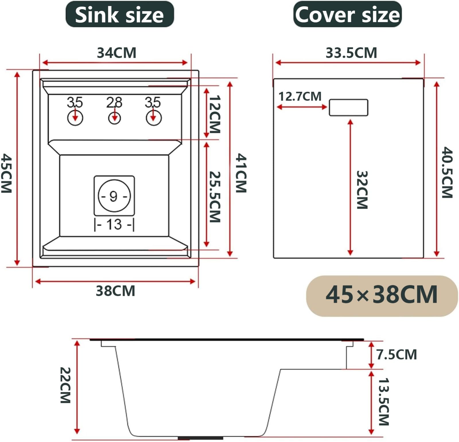 Lavello da cucina in acciaio inox con rubinetto estraibile e lavaggio a tazza, soluzione salvaspazio perfetta per cucine piccole, camper e aree compatte