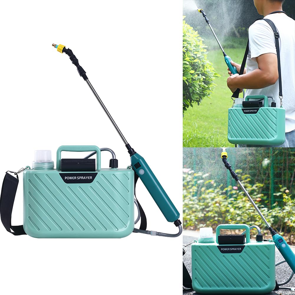 Starnearby Spruzzatore Elettrico da Giardino 5L, Nebulizzatore a Pressione Giardino Ricaricabile 2400mAH, Pompa Irroratrice a Spalla, Irroratore Elettrico per Irrigazione, Fertilizzazione