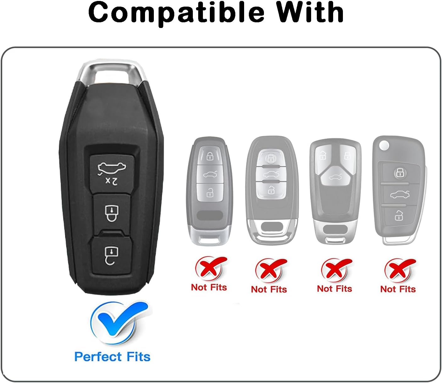 T-carbon Key Fob Cover Fits Audi 2025 A5 A5L A6 A6L Q6L Q6 RS Q6 RS6 SQ6 S6 e-tron Accessories;Real Carbon Fiber Key Shell Case Fits Audi A3 S5 Smart Remote Keyless with Keychain Piano Piant Black