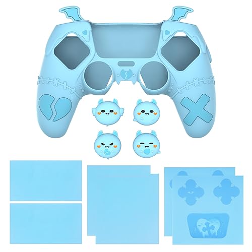 Miniatura 7 de PlayVital Gothic Imp Series Cute Silicone Case for ps5 Controller with 4 Thumb Grips and 6 Stickers, Anti-Slip Silicone Skin Cover, Compatible with