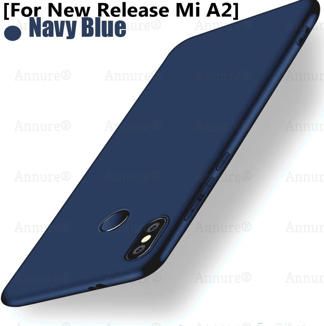 annure® slim tpu back cover case for xiaomi mi a2 (blue matte) - Blue