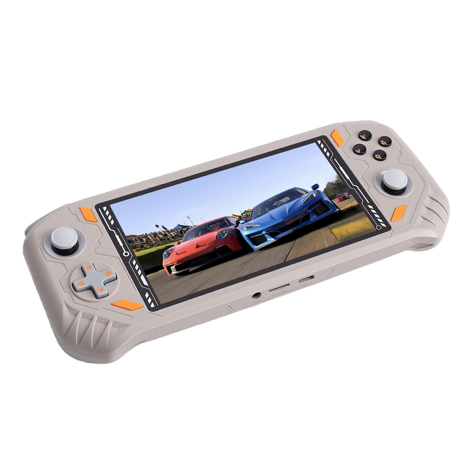 Annadue Handheld-Spielekonsole, 5,5-Zoll-Bildschirm, 2 GB RAM, Tragbarer Gaming-Player mit Extrem Leistungsstarkem Quad-Core-Chip, Wiederaufladbare Handheld-Konsole für Unterwegs (Beige)