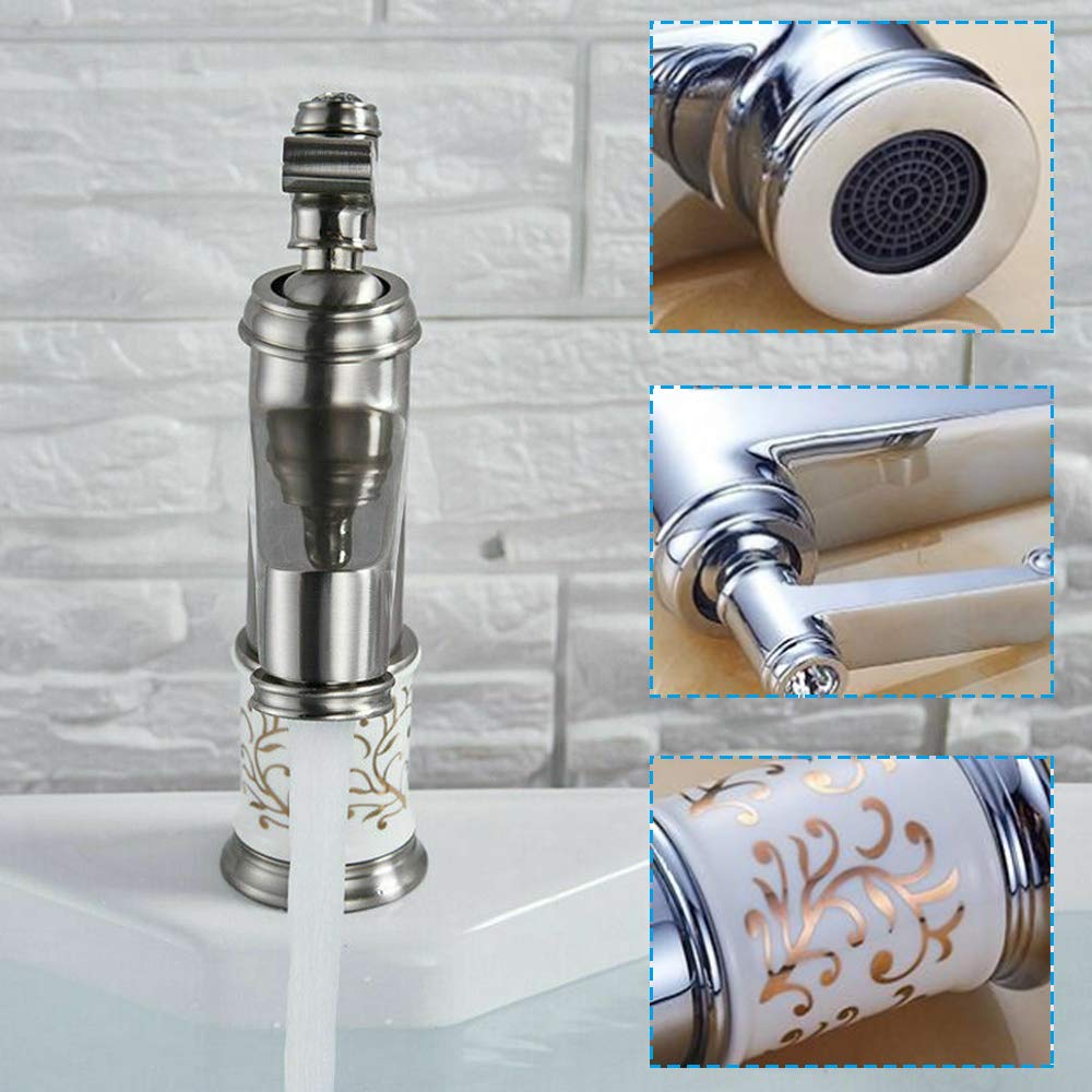 Rubinetto Lavabo Bagno A Leva Singola - In Ottone Cromato, G 3/8 - Foto 6