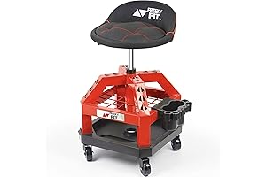 DEWALT Shop Stool on Wheels - Rolling Garage Seat with Casters