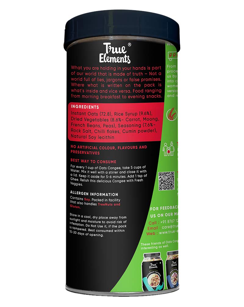 True Elements Oats Kanji / Congee 500g Masala Oats With Gluten Free