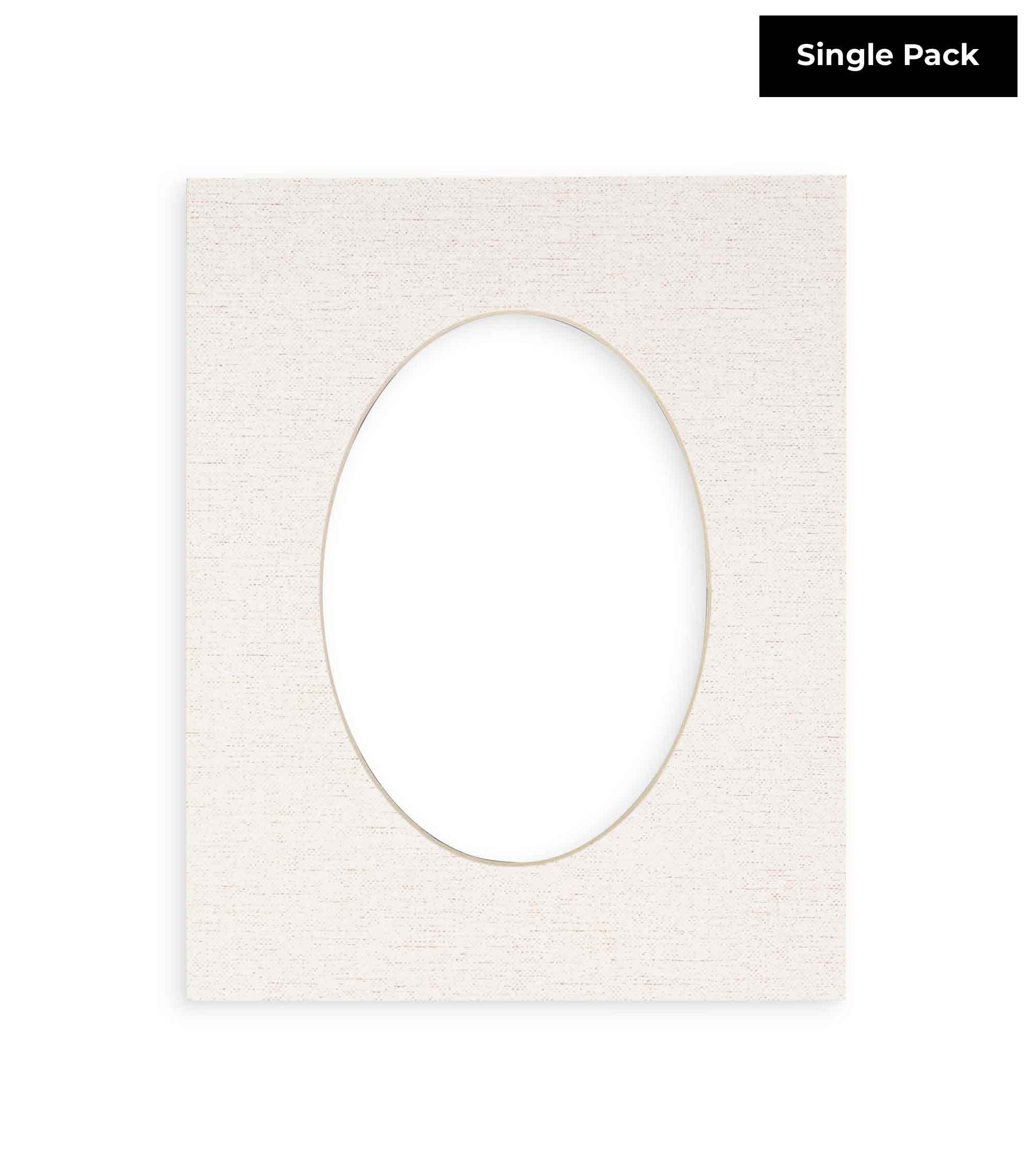 White Linen Canvas Acid Free 24x36 Oval Picture Frame Mat with White Core Bevel Cut for 20x30 Pictures - Fits 24x36 Frame - Pack of 1 Matboard Show Kit With Acid Free Backing & Clear Bag