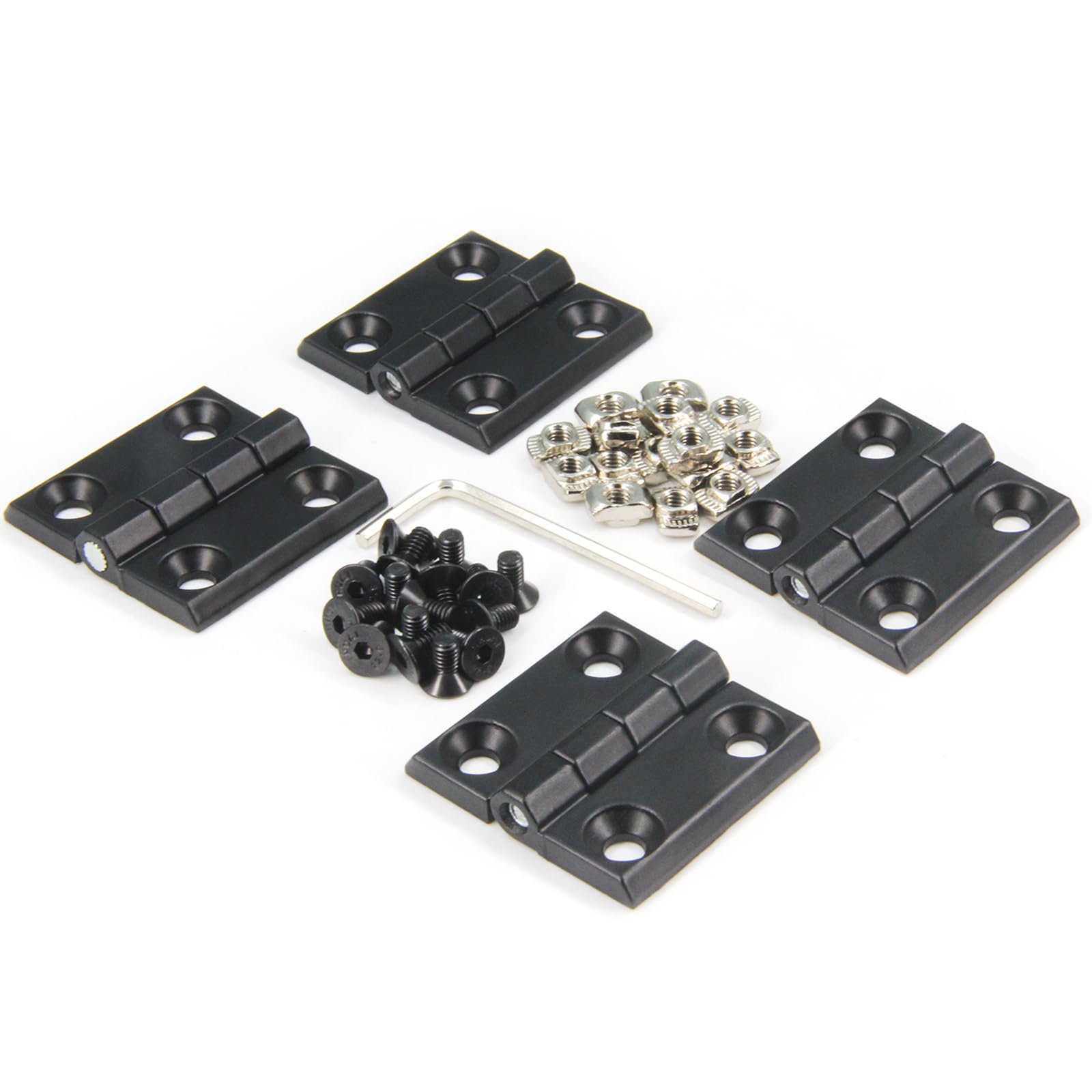 Befenybay Black 4Pcs Cabinet Gate Closet Door 40Mm X 40Mm Length Zinc Alloy Ball Bearing Butt Hinge