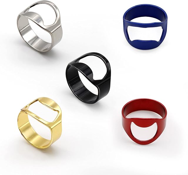 KINHARD 5 Pcs Ring Bottle Opener, Corkscrew Stainless, 22mm Portable Beer Bottle Opener is Used for Restaurant Waiters, Bartenders, and Sommeliers