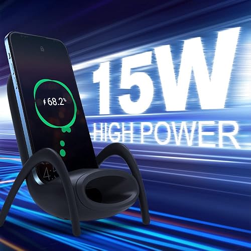 Miniatura 3 de Mini silla de carga rápida inalámbrica soporte multifuncional para teléfono, mini silla portátil cargador inalámbrico, estación de carga rápida,