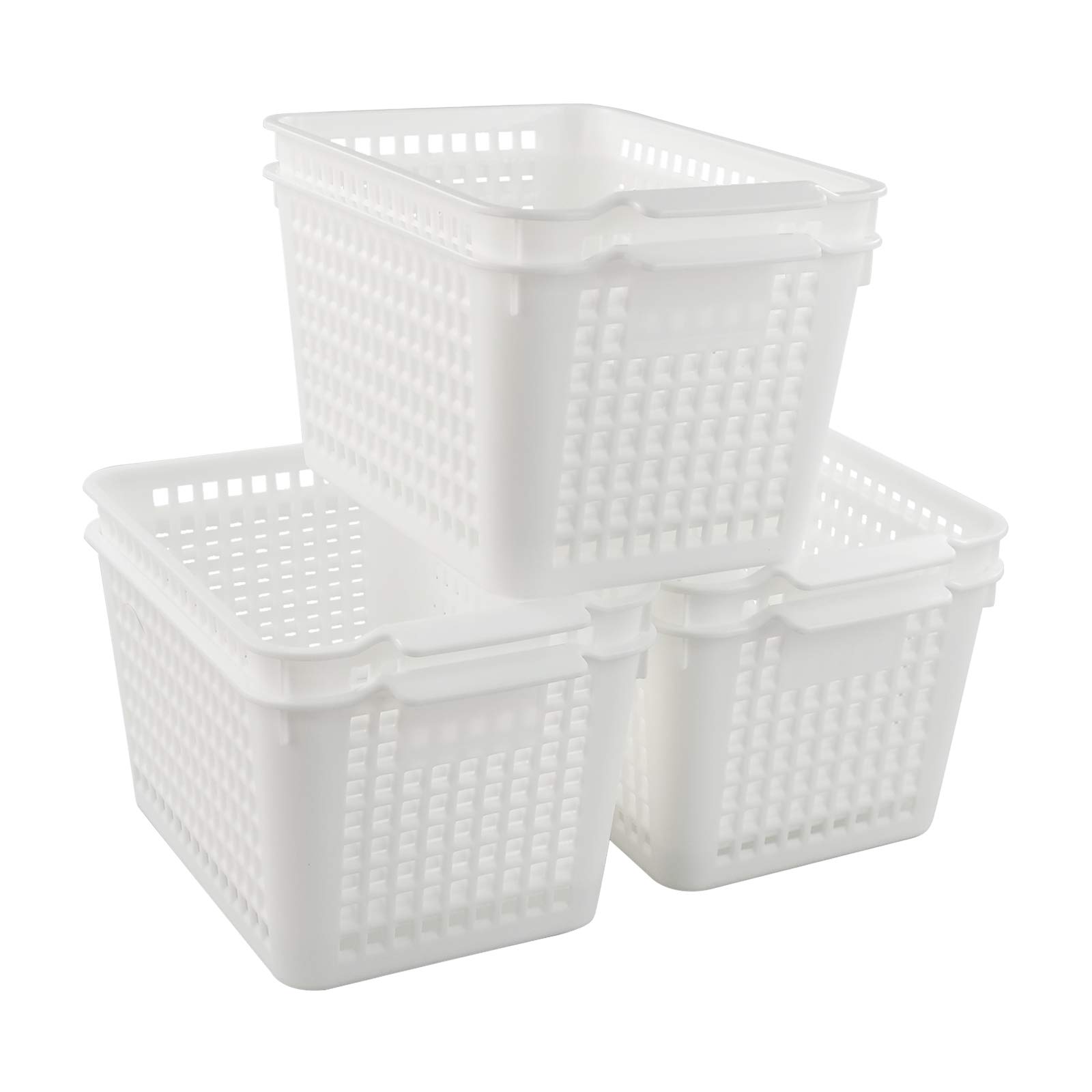 Kiddream 8 Quart Plastic Storage Basket, Woven Storage Basket Bins Set of 4, F