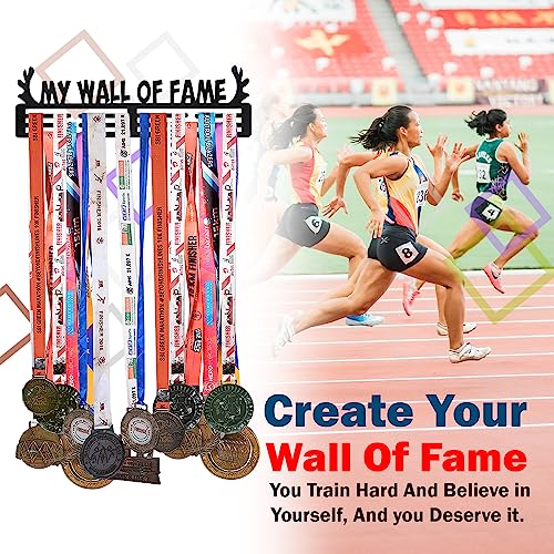 Image of Sehaz Artworks Alloy Steel Medal Holder for Wall | Medal Hangers for Wall | Medal Display Case | Wall Mount Medal Frame Holds Upto 24-30 Medals Black