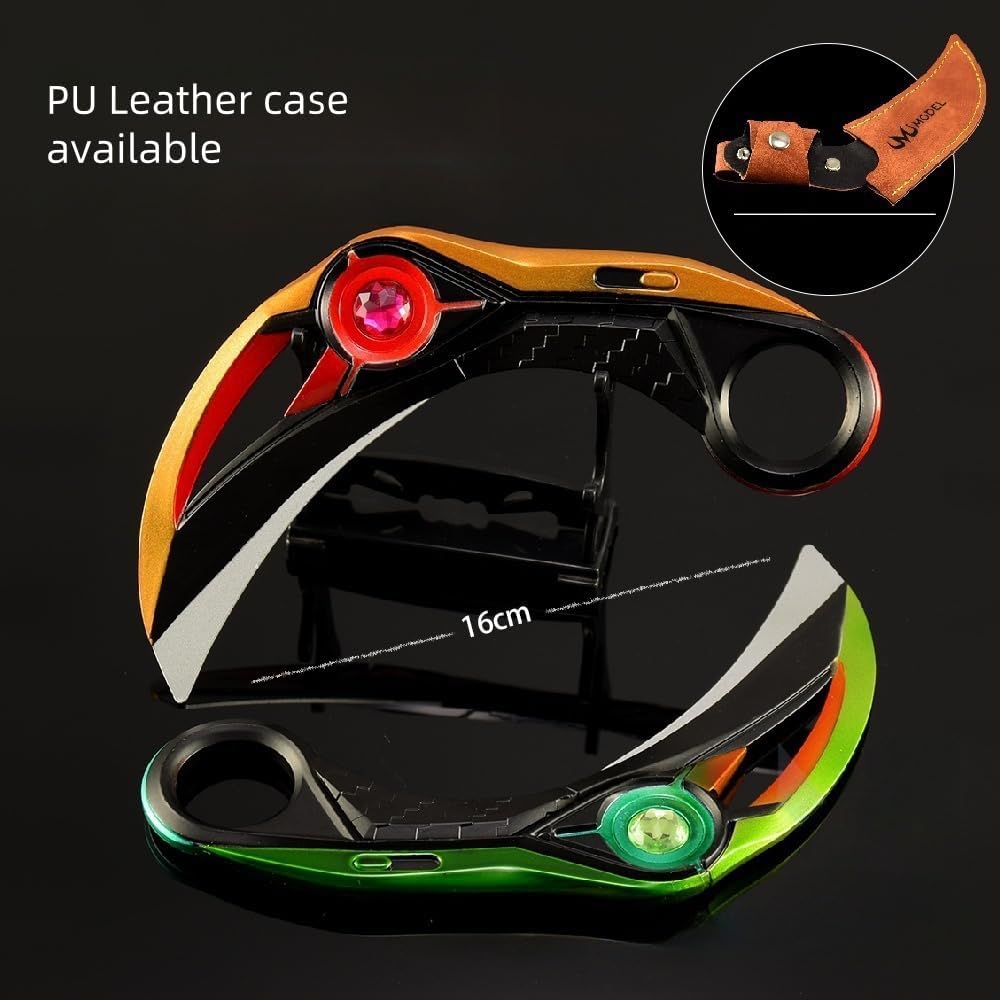 Superbuybox Game Valorant Ion Karambit Knife Martial Arts Ninja Weapons Game Collection Gift Desk Decoration Backpack Pendant Gift (Ion Karambit Yellow)