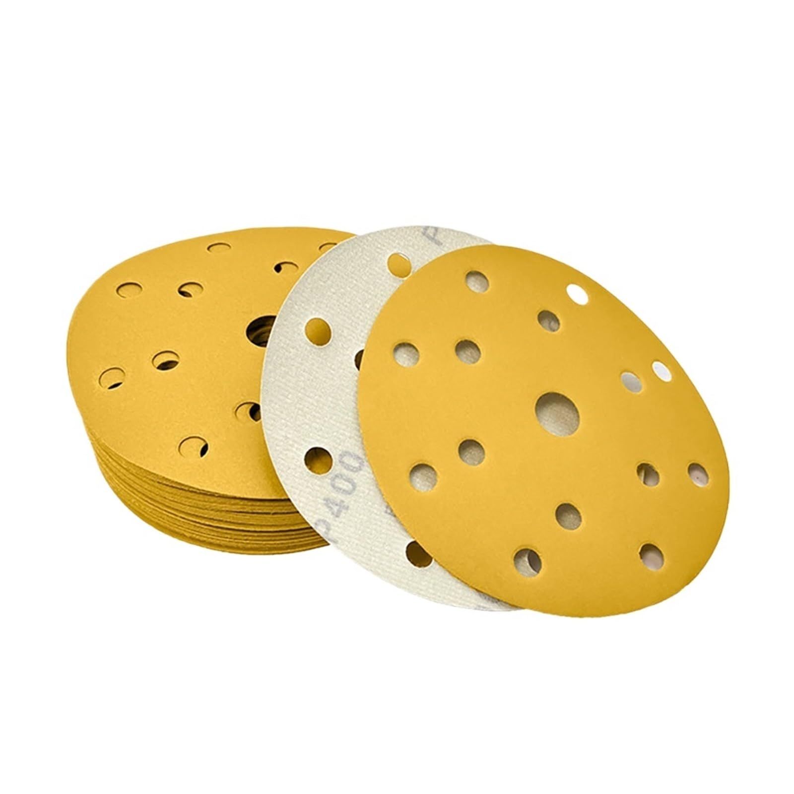 50 dischi abrasivi da 6 pollici con 15 fori, gancio e anello, grana 40-800, for levigatrice orbitale, professionali for l'industria automobilistica per Levigatrice(60)