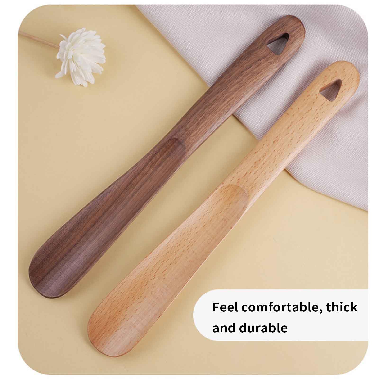 Calzador de mango largo para poner y quitar fácilmente el calzado, adecuado para hombres y mujeres, ideal para personas mayores y embarazadas, construcción de madera duradera