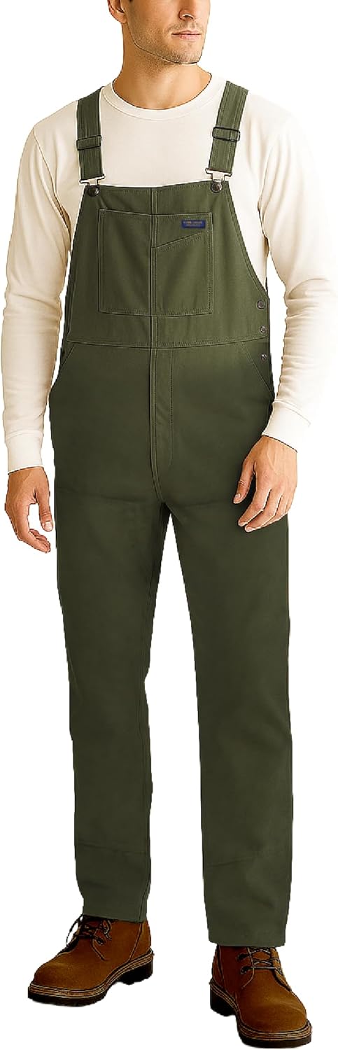 Bass Creek Outfitters Mens Bibs Overalls - Heavy Duty Duck Canvas Safety Workwear Insulated Bibs Overalls for Men