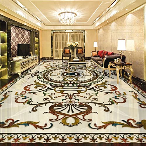 Custom Self-Adhesive Floor Wallpaper 3D Marble Tiles Mural Living Room Hotel Luxury Floor Decor Pvc 3D Wall Stickers,400280Cm #TOP20