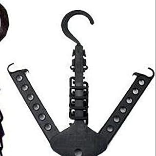 Multifunctional Stainless Steel Pants Rack,Pants Hangers, Folding Anti-Slip Space Saving Closet Storage Organizer Hangers, Retractable Trouser Storage Rack(Black)