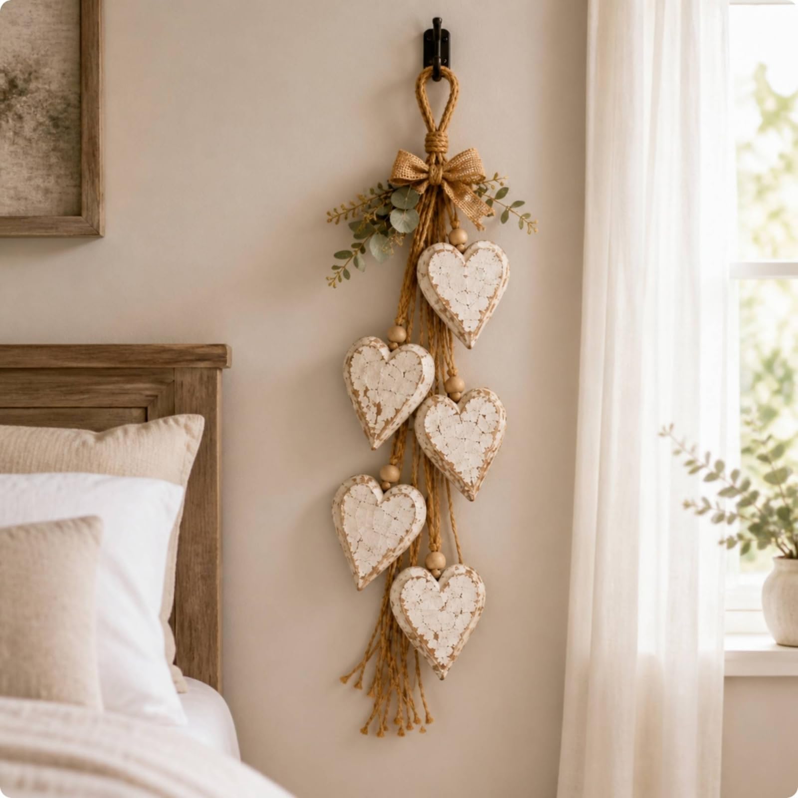Ornamento Murale con Perline Naturale, Color to 3