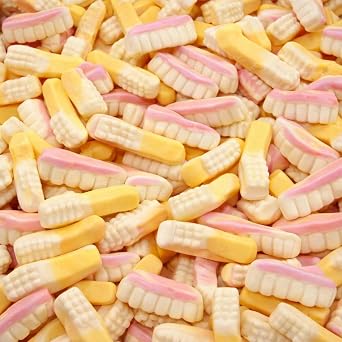 Teeth & Toothbrush Gummy Candy – Fruity Chewy Assorted Jelly Sweets – Soft Novelty Confectionery – Colourful Mixed Flavour Candy Snack - Swzl (60 X Teeth N Toothbrush)