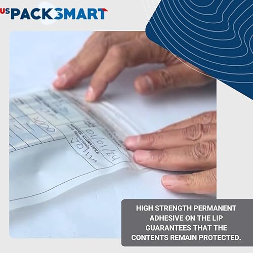 Miniatura 5 de USPACKSMART - Bolsas de plástico transparente de 10 correas para transmisión de efectivo, 8.5 x 8 pulgadas, sobres seguros de depósito bancario para