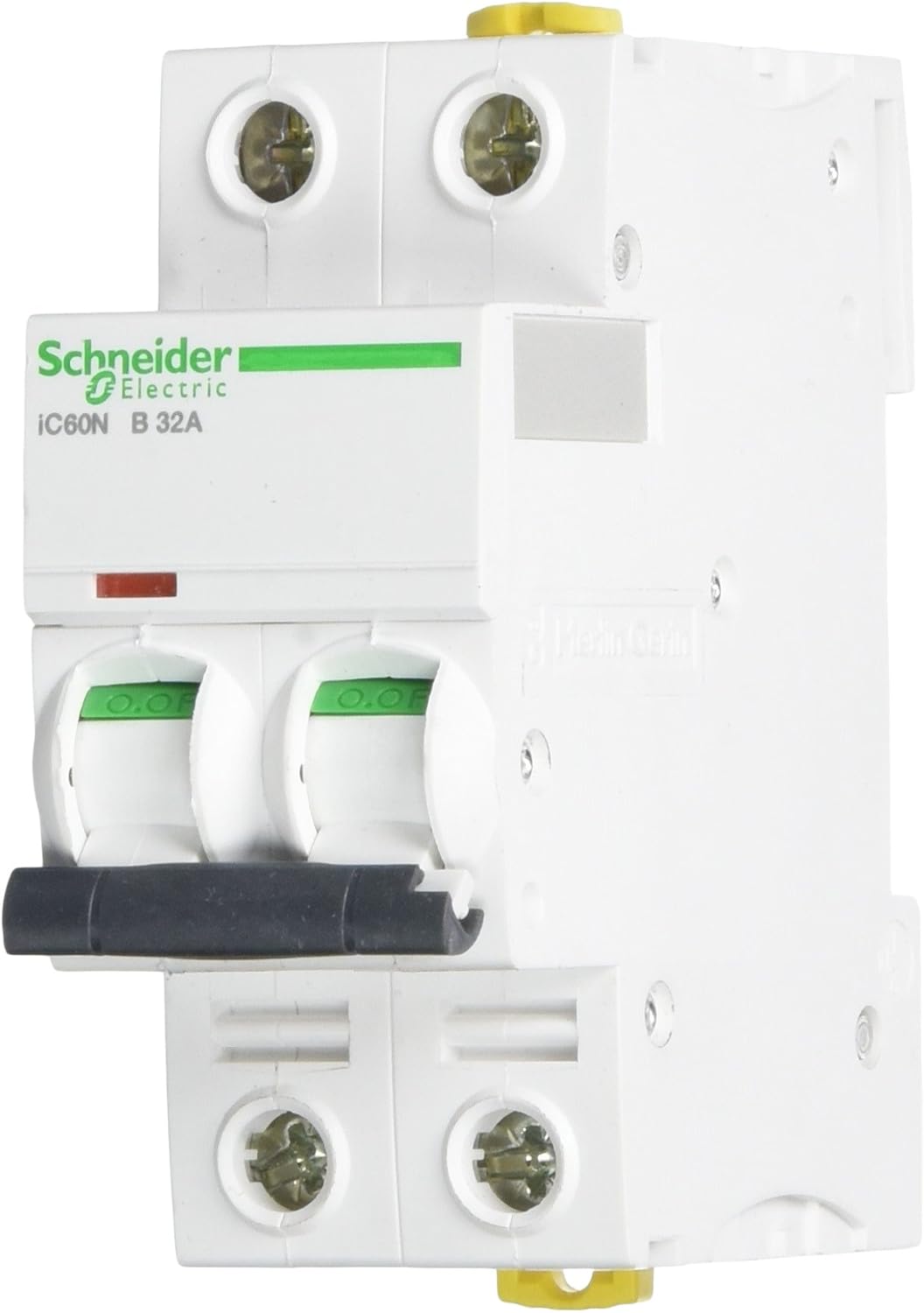 Schneider A9F73232 iC60N 2P 32A B MCB Miniature Circuit Breaker, White