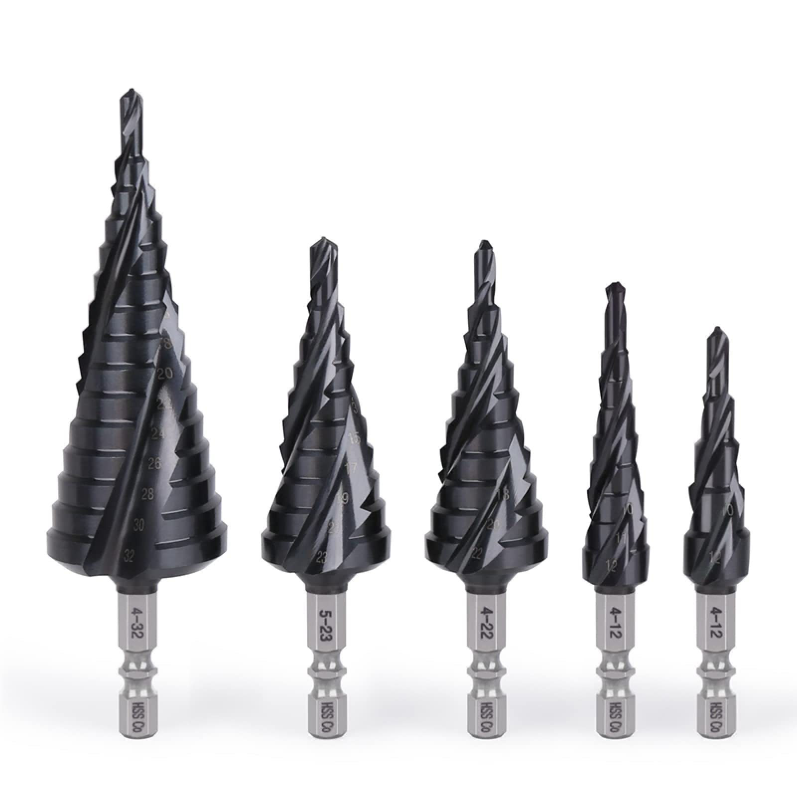 1pc Codolo esagonale HSS Co M35 Cobalto TiAIN Scanalatura a spirale 3 flauti Punte da trapano per fori di ferro in acciaio inox sega,1 pz 5-23mm