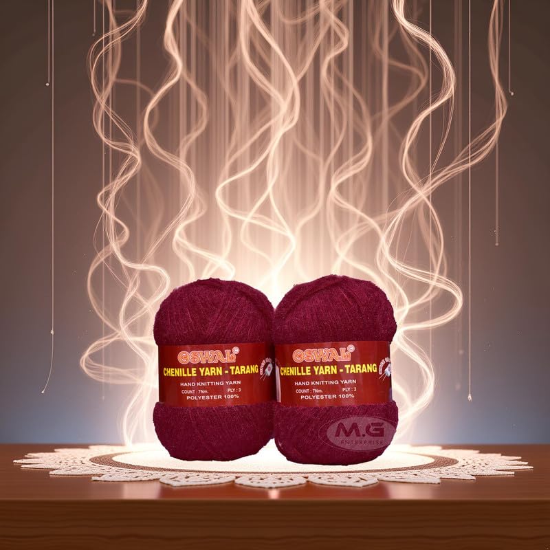 Image of M.G ENTERPRISE Tarang Deep RedCraft Yarn 200 Wool Thread for Crochet, Knitting & Handmade Projects