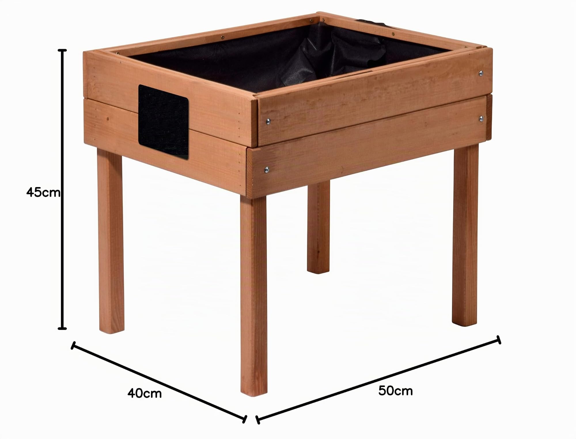 dobar Jardinière surélevée pour Enfant avec Tableau Craie, Petit bac à Herbes pour la terrasse et Le Balcon, 50 x 40 x 45 cm, en pin Marron