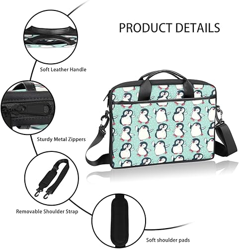 Miniatura 4 de Cute Penguin Laptop bag - with padded shoulder straps,suitable for 13-15 inch laptops,men's and women's multi compartment laptop cases,suitable for