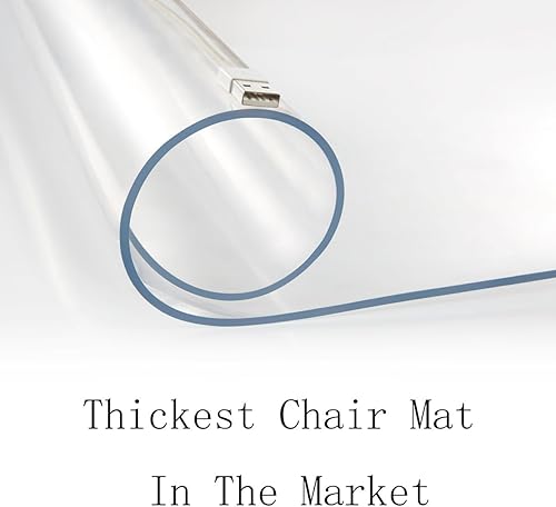 Miniatura 2 de Paquete de 2 tapetes más gruesos para sillas y pisos de madera dura, transparentes, no se pueden usar en pisos alfombrados, 18 de pulgada de grosor,