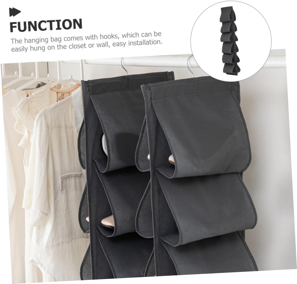 Multi-use Closet Hanging Bag Wall-mounted Storage Organizer 12 Sections for Shoes Pants Towels Door Hanger for Tidy Home