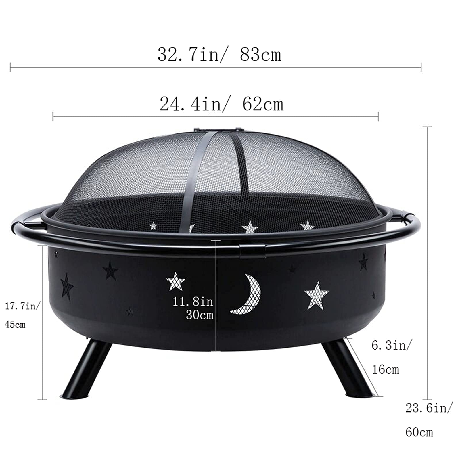 Zewnętrzna palenisko na drewno na podwórko, patio, ogród, kominek, grill, miska na ognisko, grill The Wild