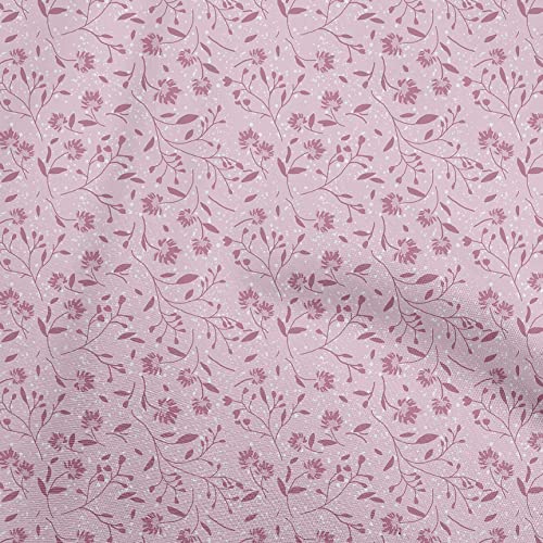 oneOone Cotton Jersey Light Pink Fabric Floral Fabric for Sewing Printed Craft Fabric By The Yard 58 Inch Wide