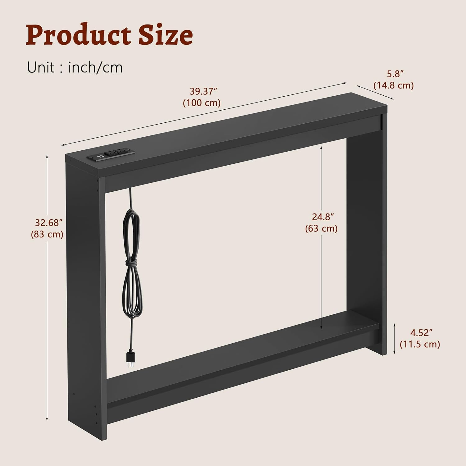FAVOOSTY 39.4" Sofa Table Behind Counch Table Skinny Narrow Console Table for Living Room Hallway Entryway Entry Accent Table with Storage for Entrance Entry Way Small Space, Black