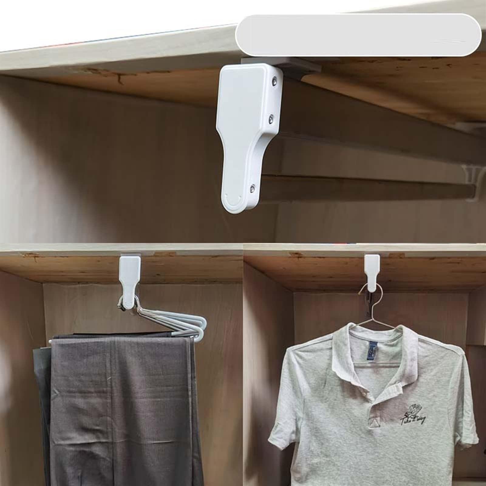 Verstelbare kledingorganizer houder - kastorganizer rek voor broek en jas, trek kast kledinghanger rail uit, uitschuifbare kaststang 30-80 cm, kledingkast kledingrek, belasting 25 kg (kleur: B, maat