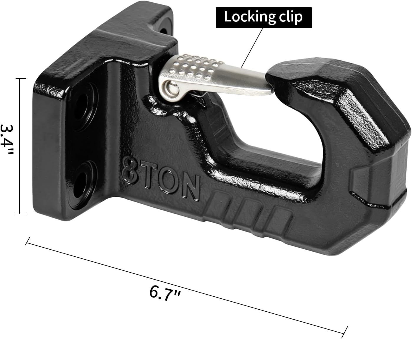 Heavy‑Duty 8 Ton Trailer Tow Hook with 85mm×45mm Installation Base